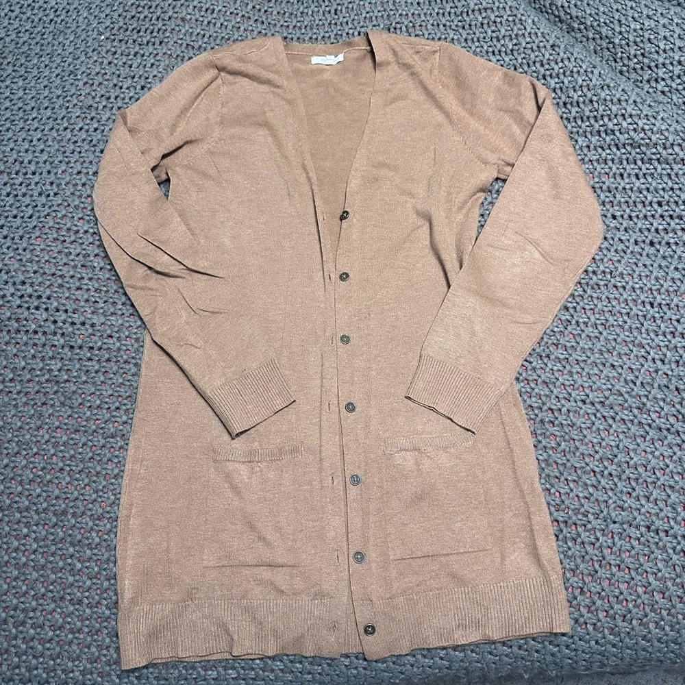 Maurices Brown Cardigan Sweater Long Knit